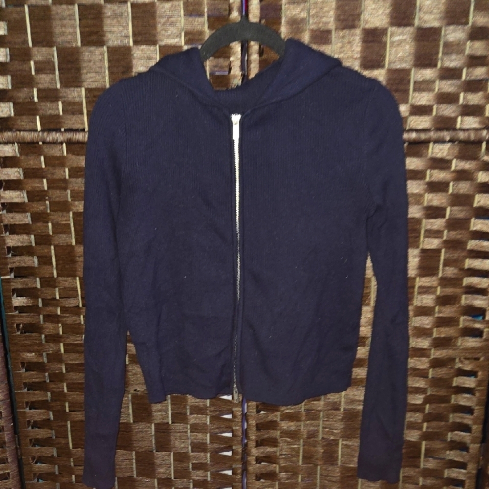Brandy Melville Navy Blue Sweater 2 Zippers
